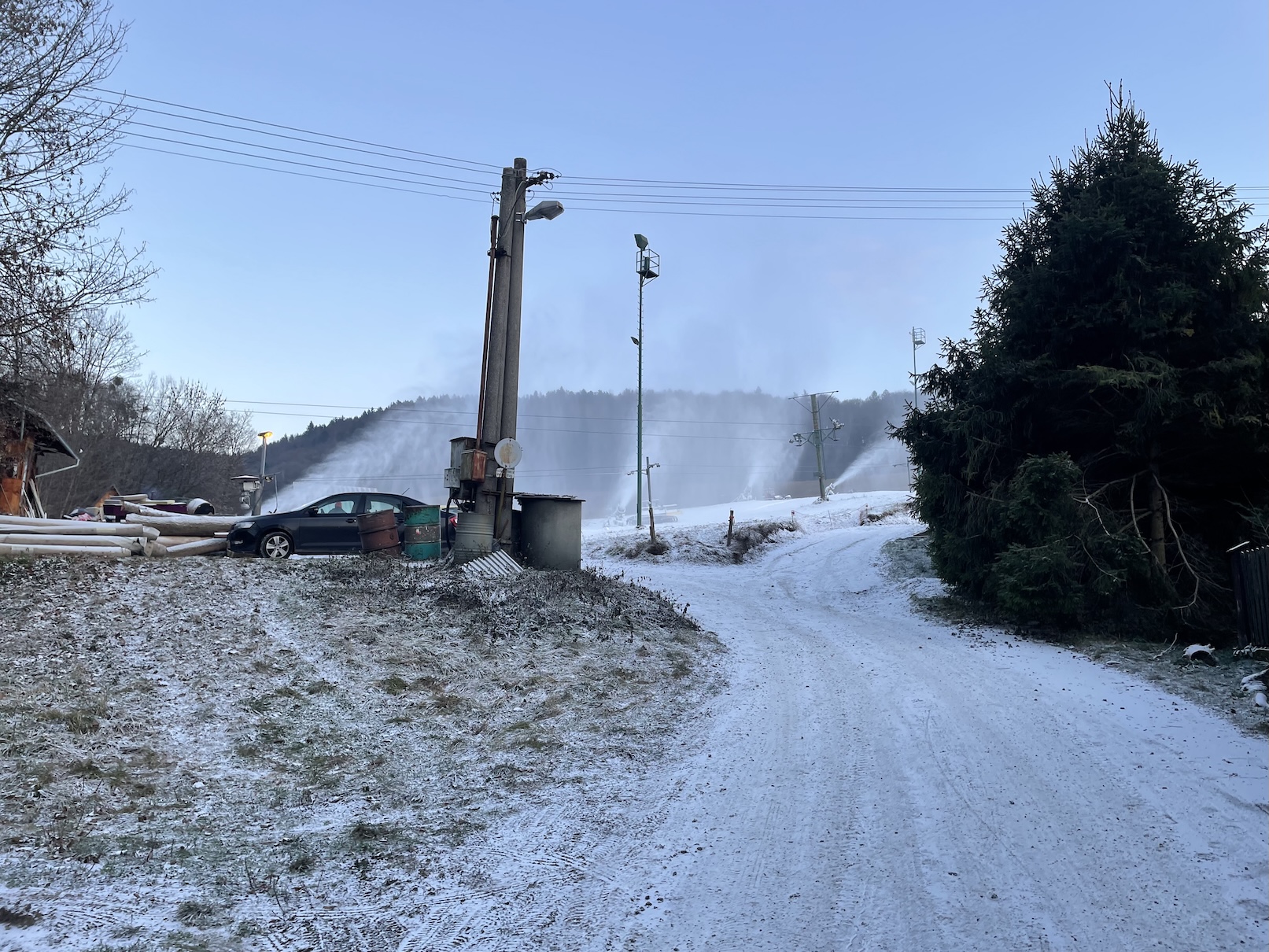 Zasněžování rusavské sjezdovky