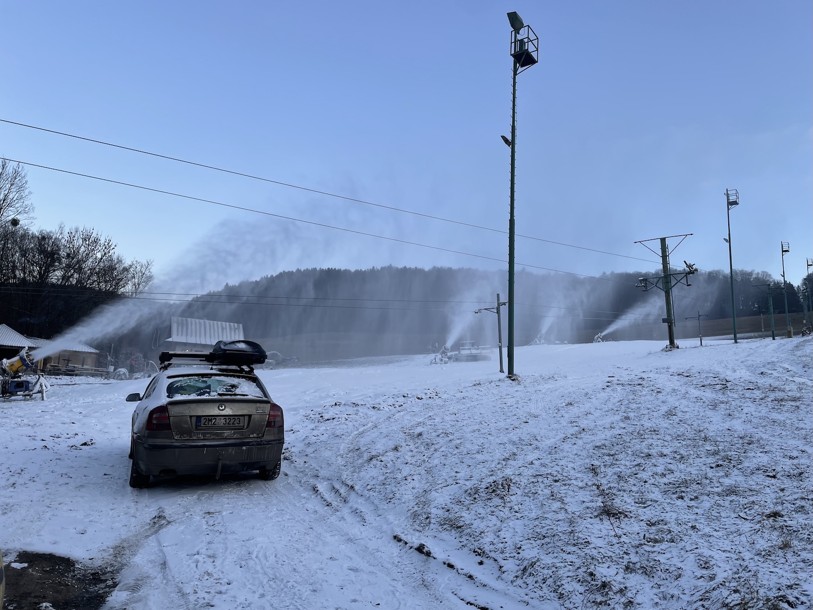 Zasněžování skiareálu na Rusavě